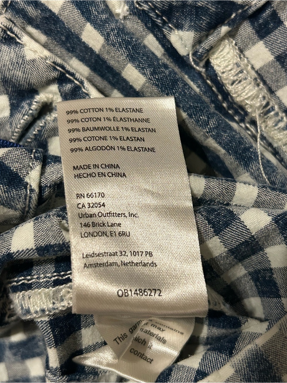 Women’s Pilcro Blue Checked “the Skipper” Wide-Leg Jeans - Picture 7 of 9